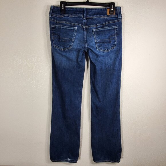 American Eagle Outfitters Womens Slim Boot Jeans Size 8 Long Stretch Blue Denim - Picture 2 of 13